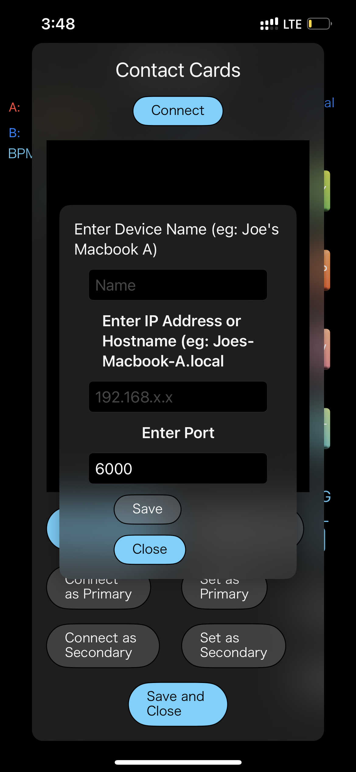 contact card