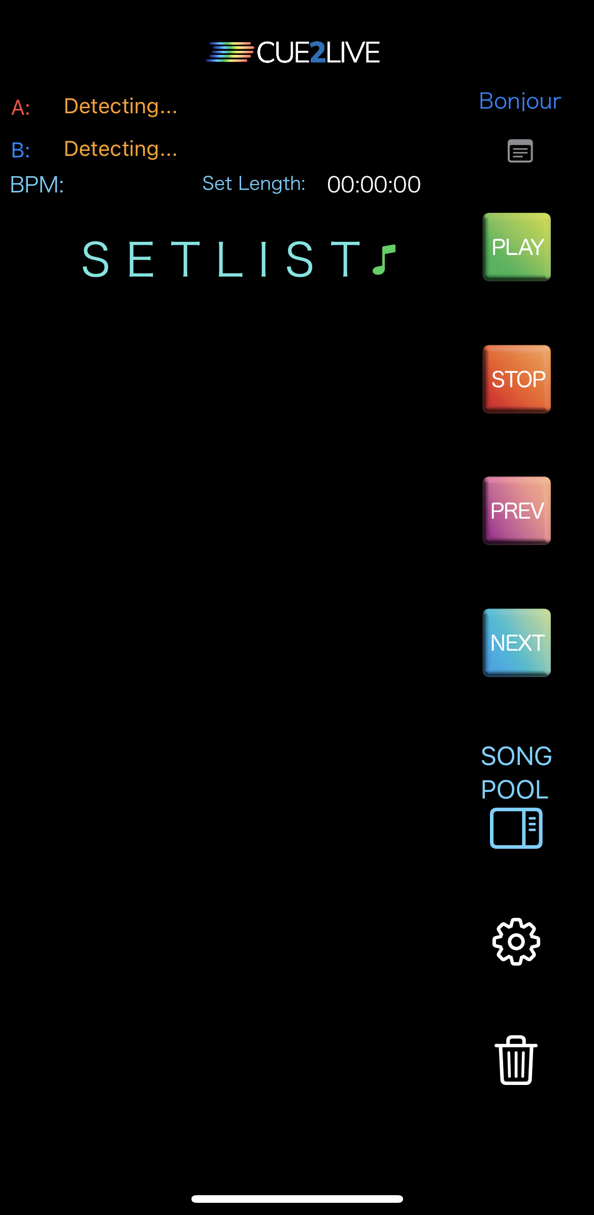 Main screen